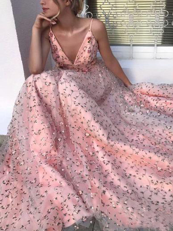 pink flower lace dress