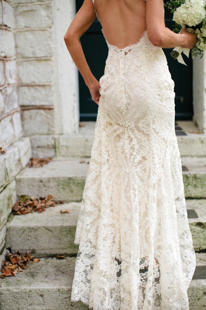 vintage ivory lace wedding dress