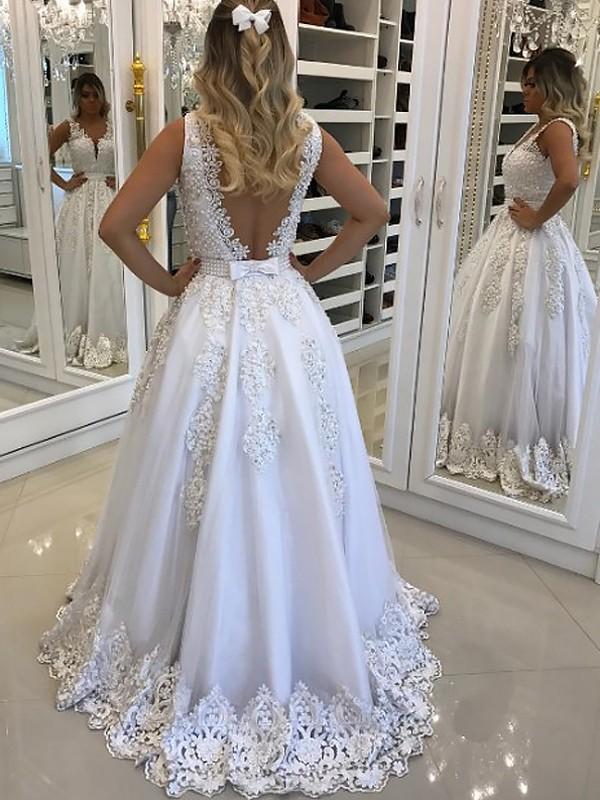 white lace backless prom dress