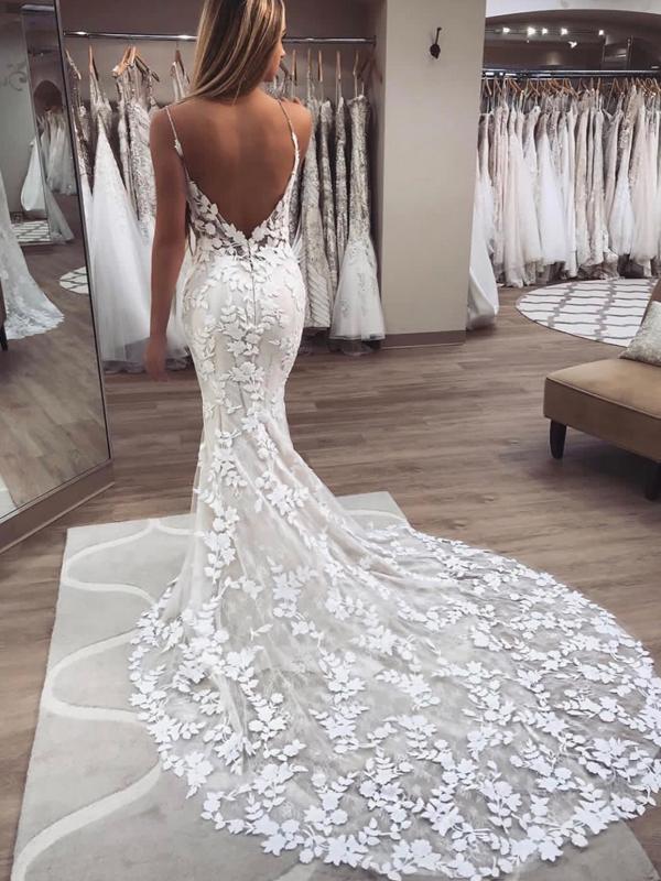 beaded mermaid wedding gown