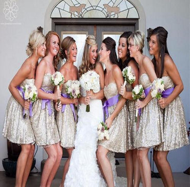 gold shimmer bridesmaid dresses