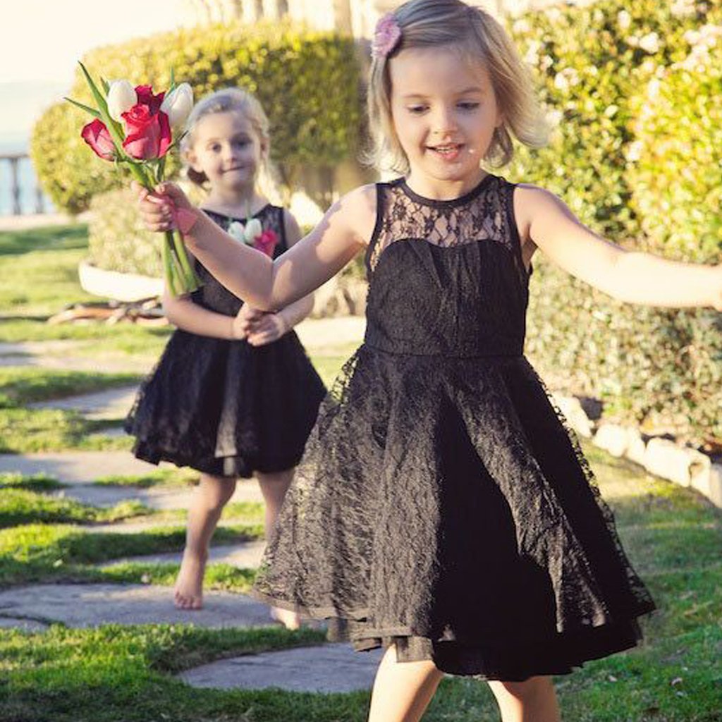 little girl black flower girl dress