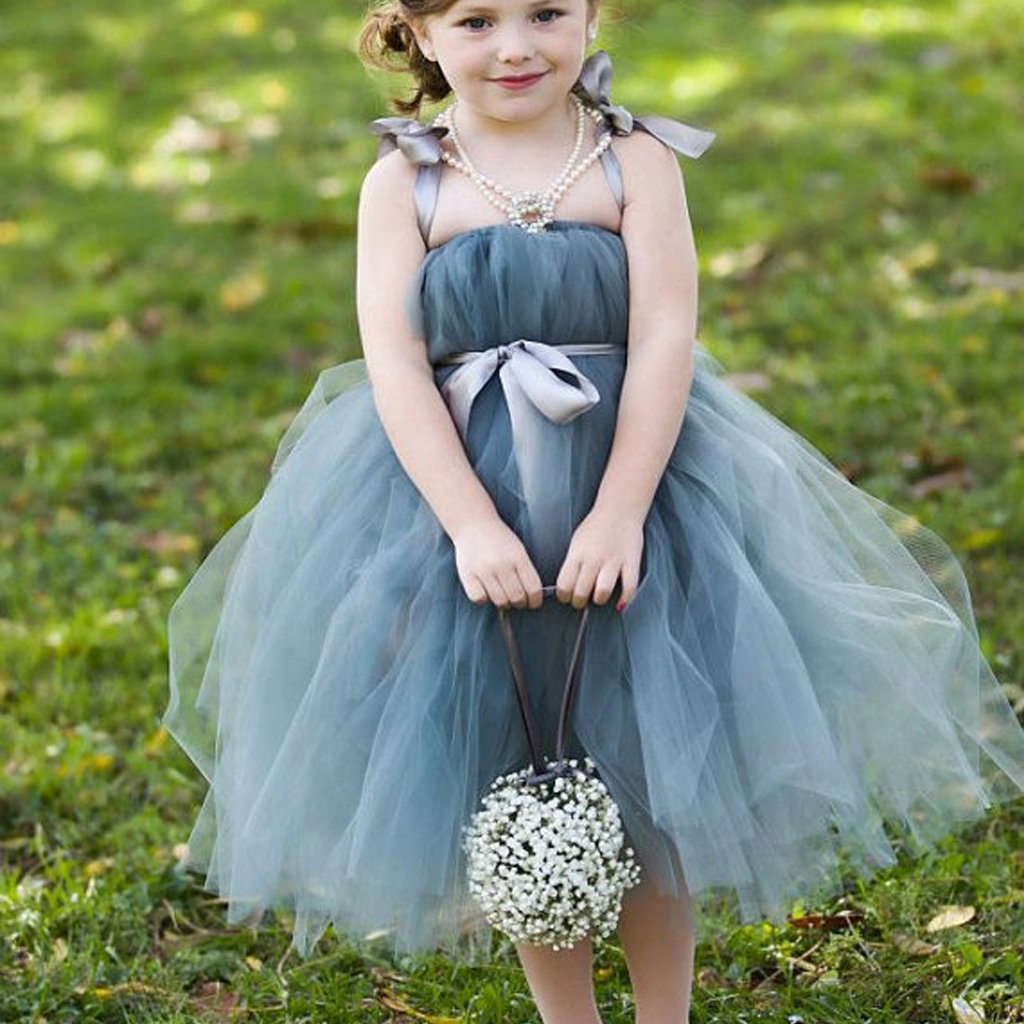 dusty blue little girl dress