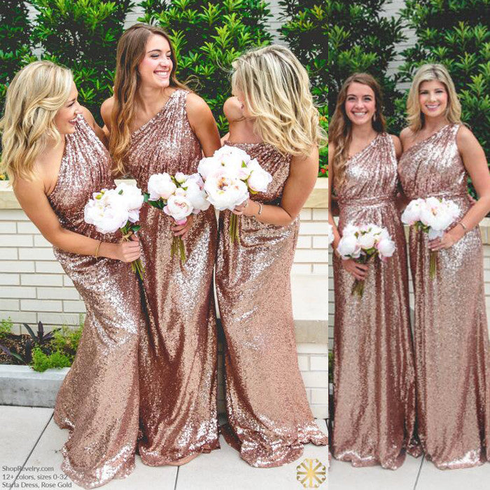 gold wedding bridesmaid dresses