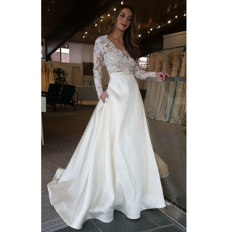 Ivory Lace Spaghetti Strap Charming Beach Long Wedding Dresses, WG1245 ...
