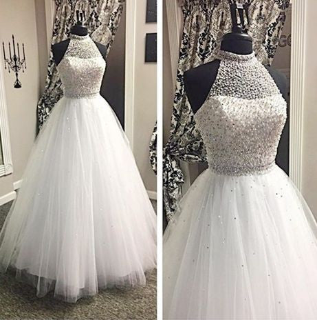 long white ball gown