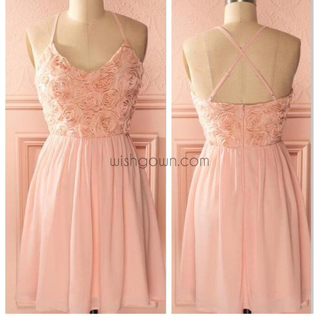 simple peach dress