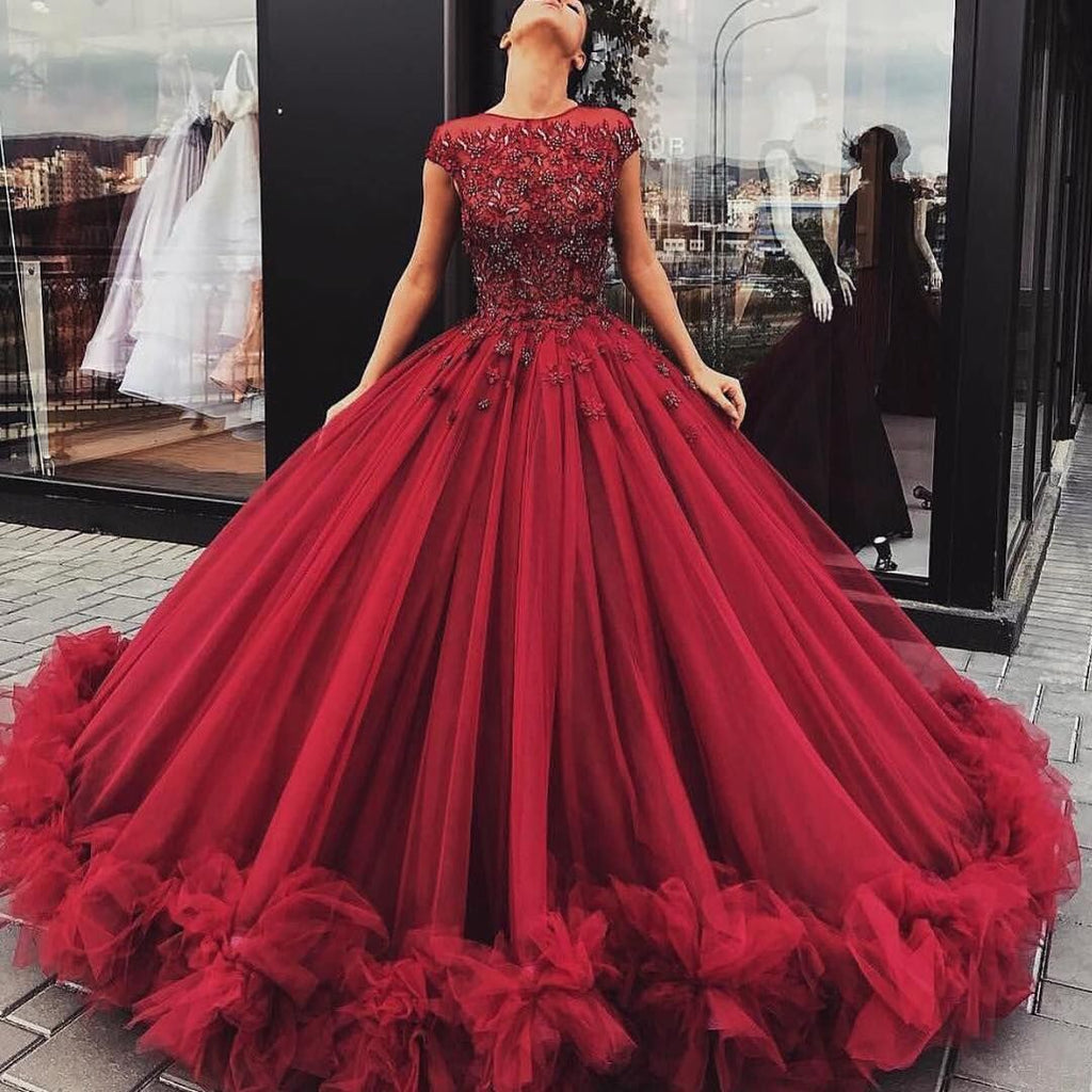 ball gown prom dresses with sleeves