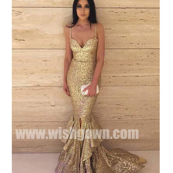 gold sexy long dress