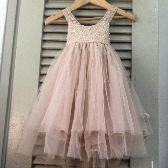 sequin top flower girl dress