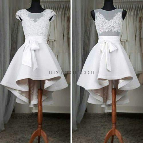 New Design Sexy See through Lace High Low homecoming prom dresses, CM0 ...