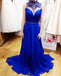 Gorgeous Beaded High Neck Roayl Blue Backless Long Prom Dress, WG576 ...