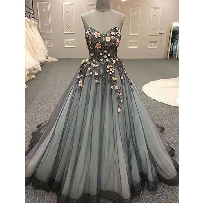 Gorgeous Spaghetti Strap Sweetheart Ball Gown Long Prom Dresses, SG112 ...