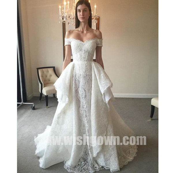 Off The Shoulder Inexpensive Elegant Lace Cheap Long Bridal Wedding