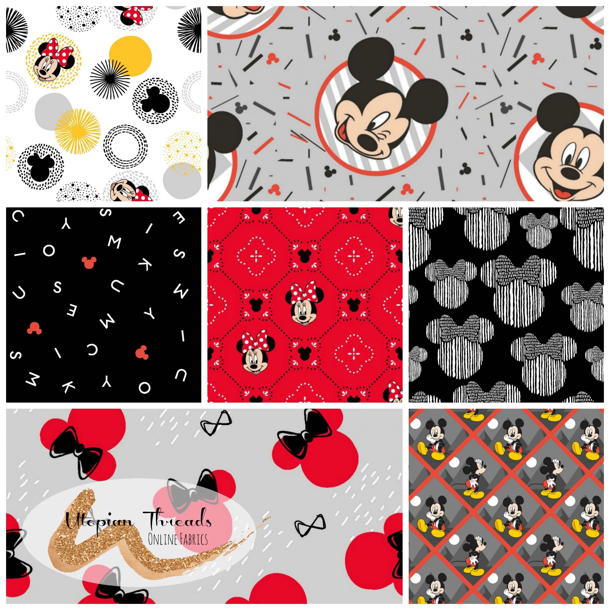 Cotton Fabric – Minnie Mouse – Rose Stripes