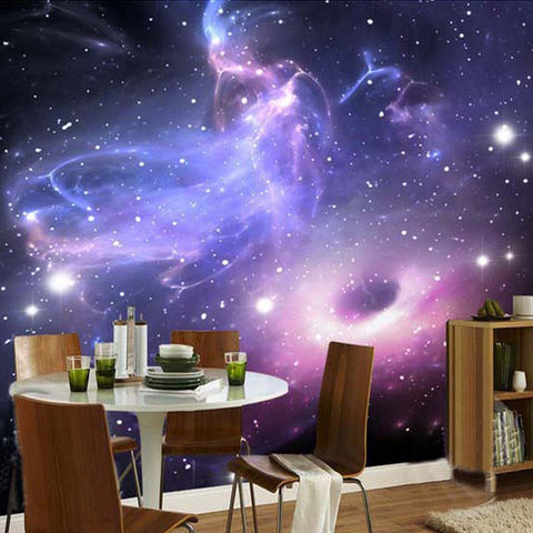 Custom Galaxy Cloud Fluorescence Mural Universe Theme