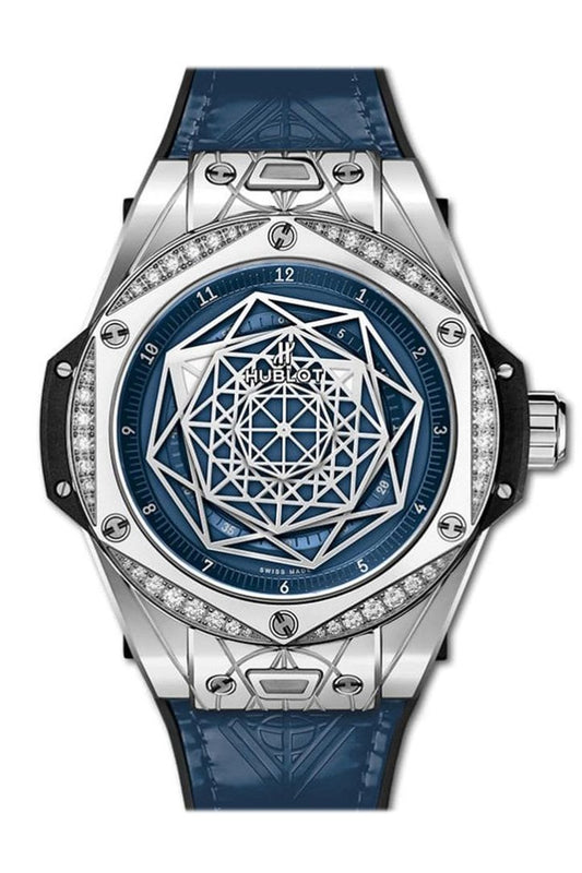 hublot big bang one click sang bleu steel white diamonds