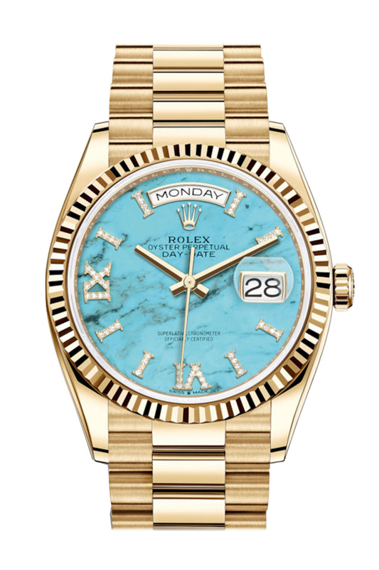 ROLEX Day-Date 36 Turquoise Dial 128238 