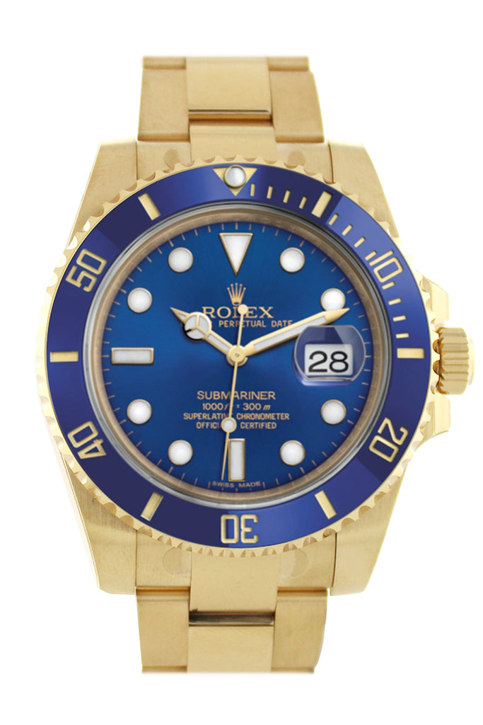 rolex submariner date gold blue