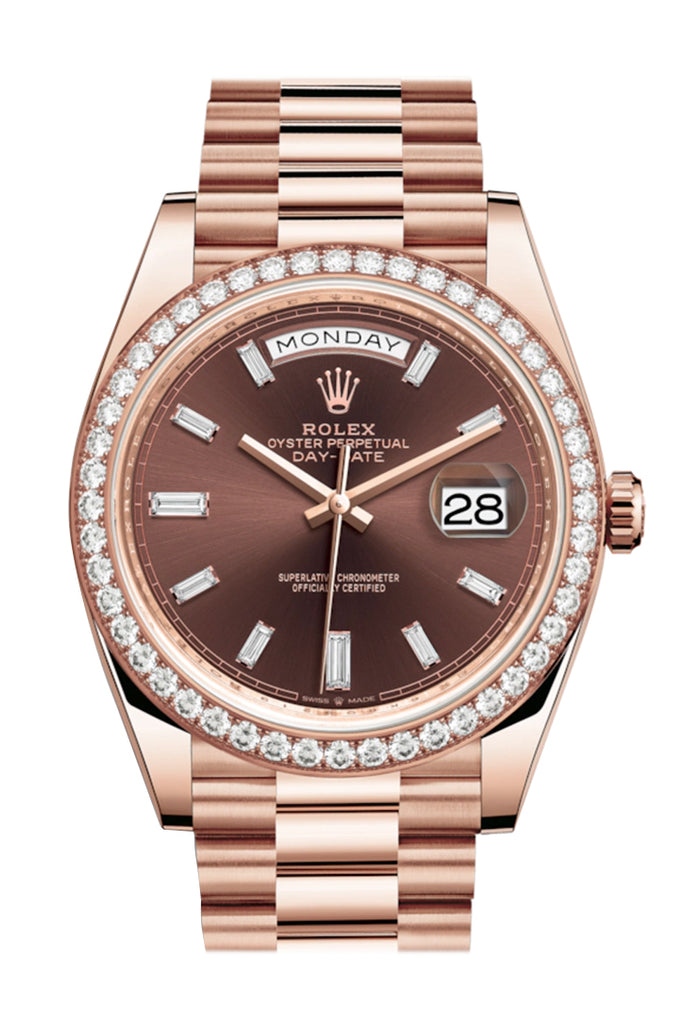 rolex day date rose gold diamond dial