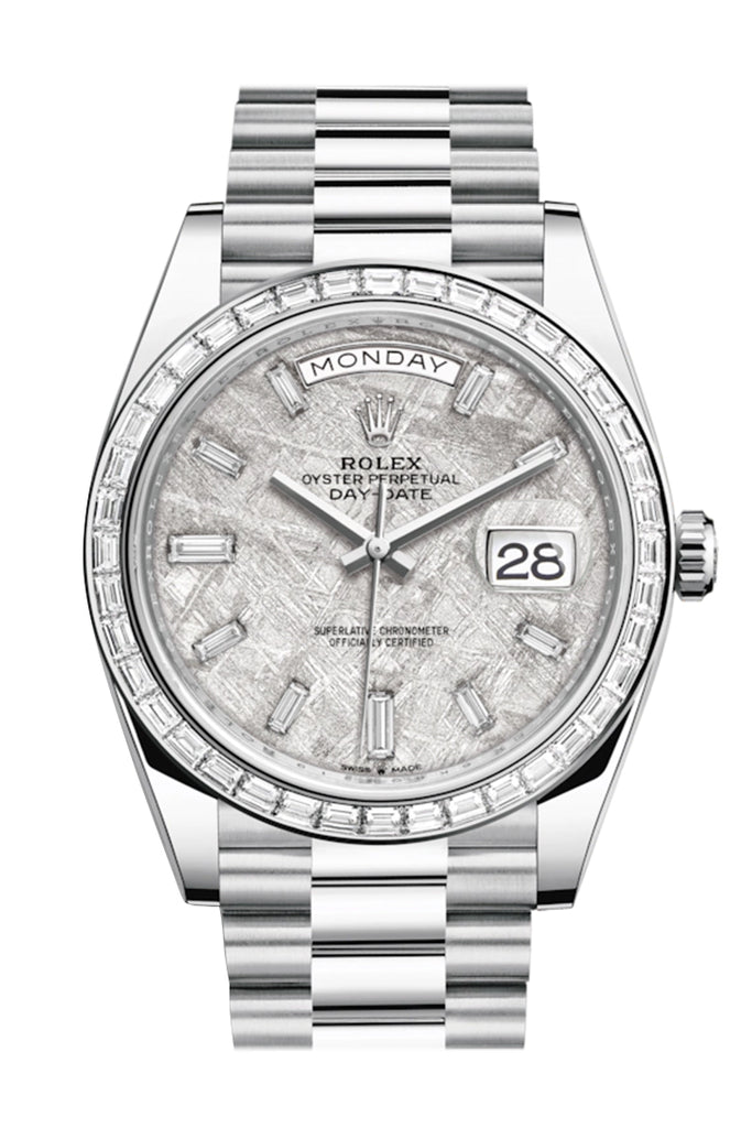 ROLEX 228396TBR DAY-DATE 40 Baguette Diamond Bezel Men’s Watch