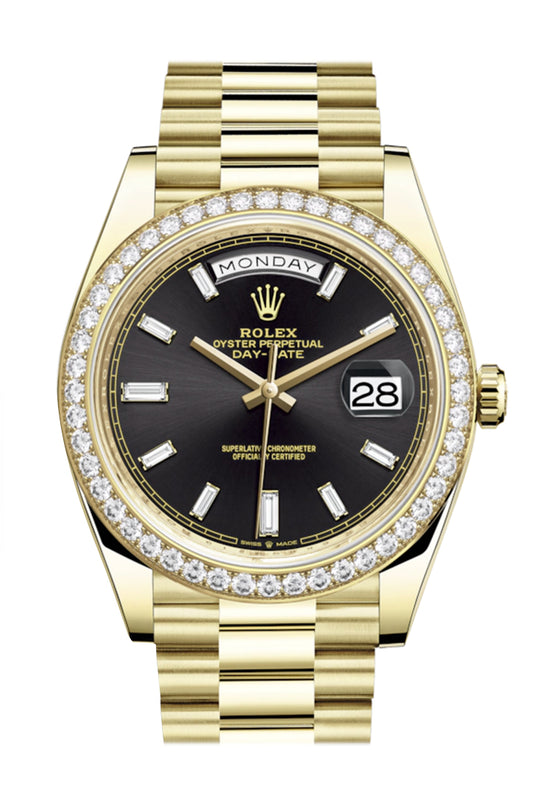 black and gold diamond rolex