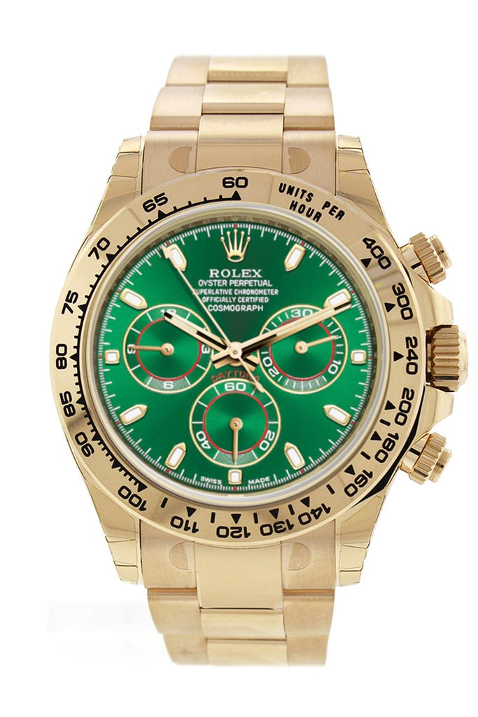 gold rolex daytona green face