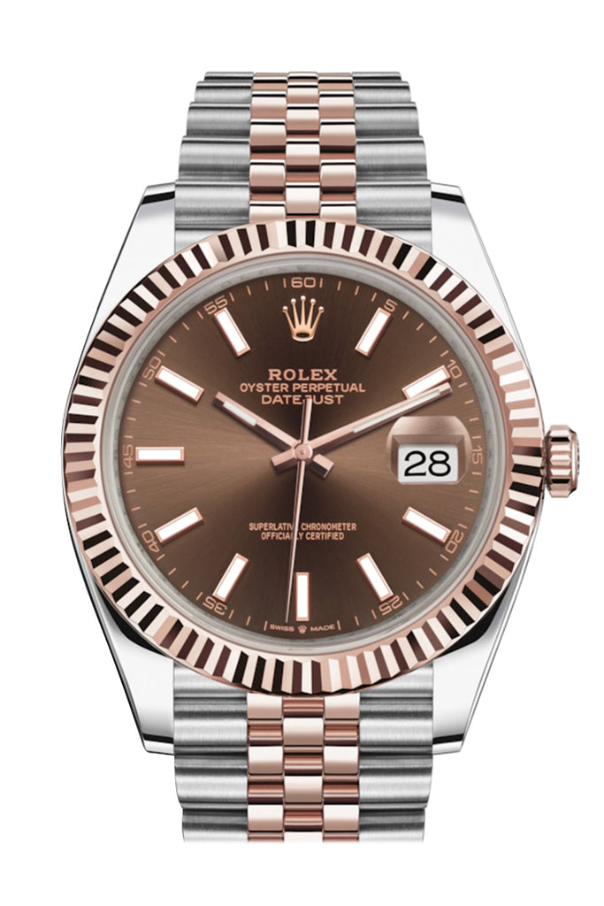 rolex datejust rose gold chocolate dial