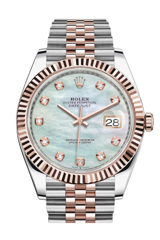 rolex datejust 41 diamond mother of pearl