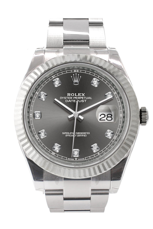 rolex datejust 41 dark rhodium diamond