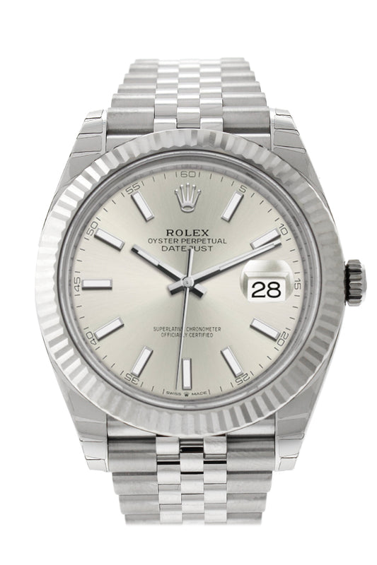 silver rolex with diamonds