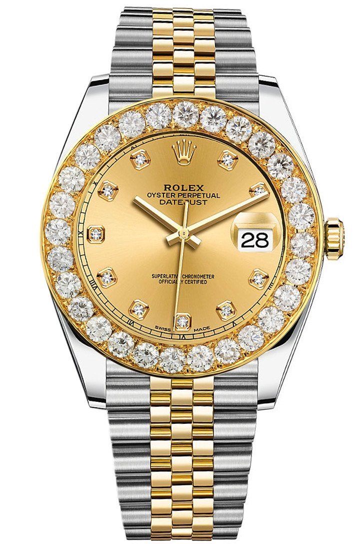 Custom Diamond Bezel Rolex Day-Date Datejust 41mm Solid Gold New York ...