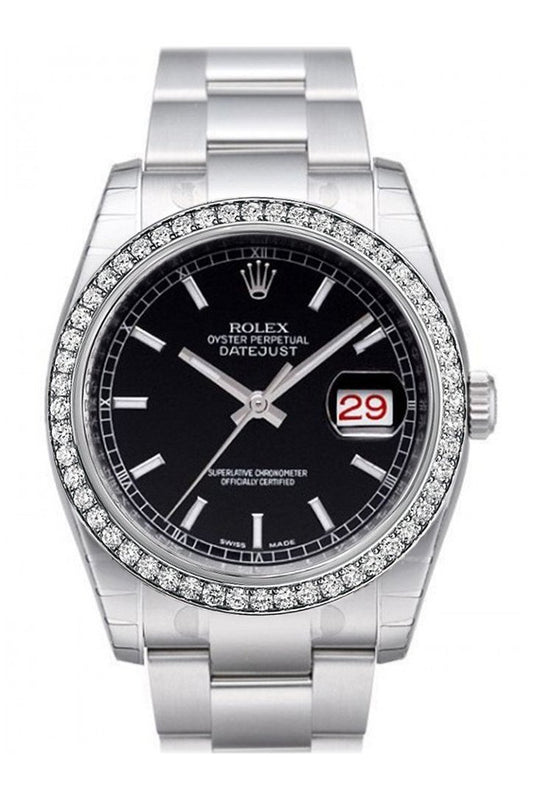 rolex datejust stainless steel diamond bezel