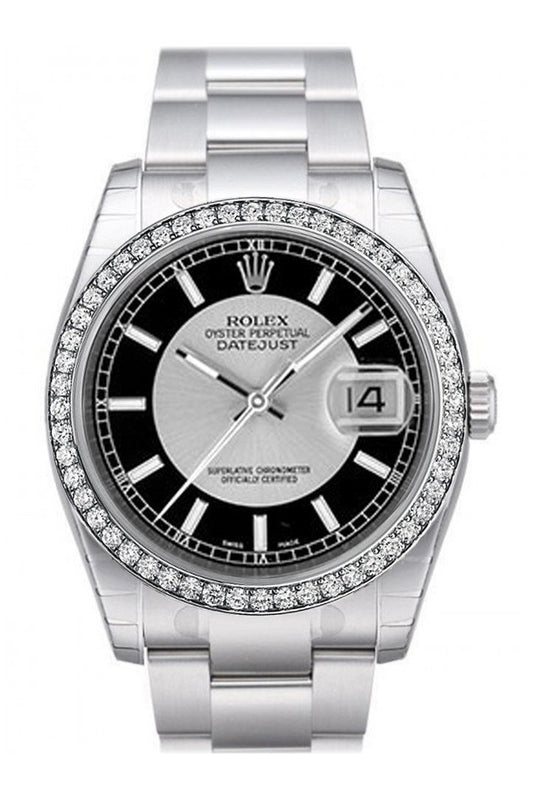 rolex silver black