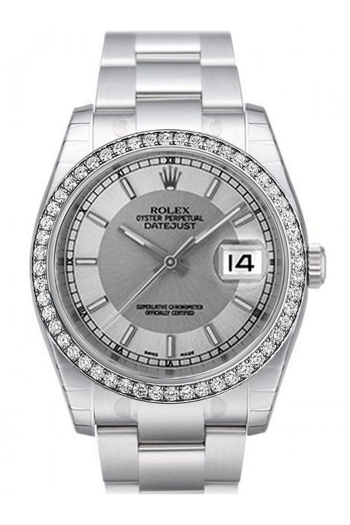 rolex datejust stainless steel diamond bezel