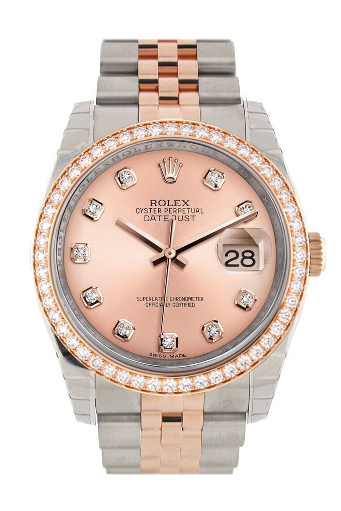 rolex rose gold diamond bezel