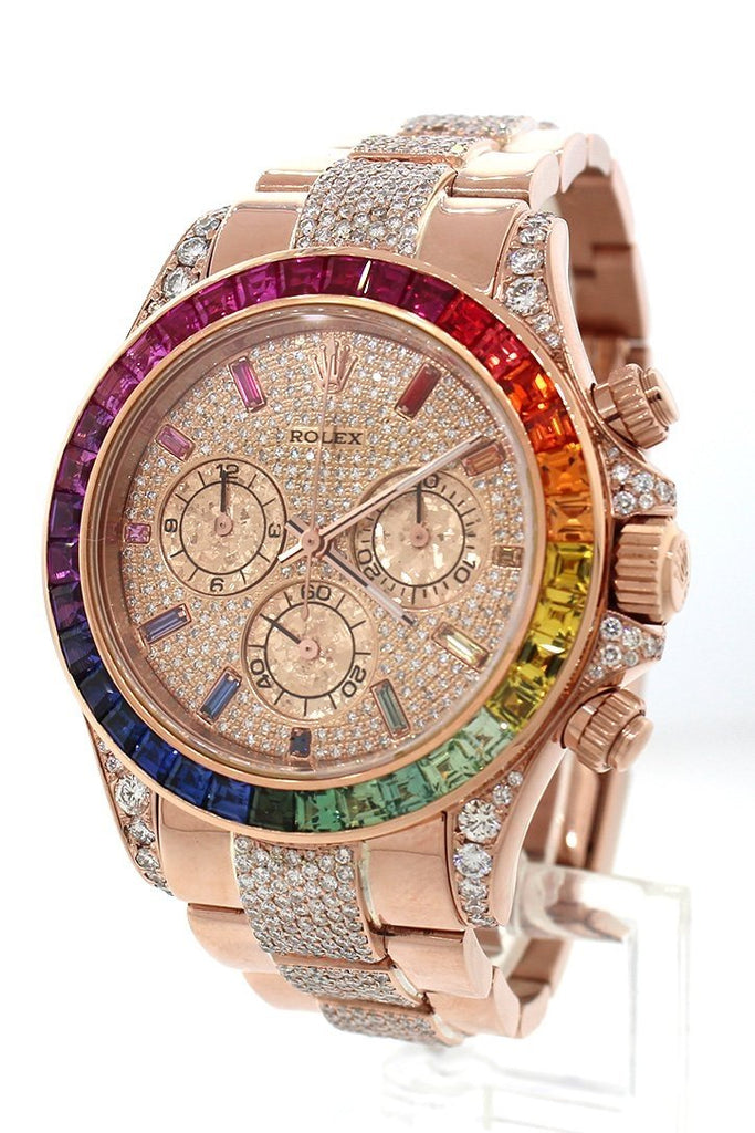 rolex with colored diamonds