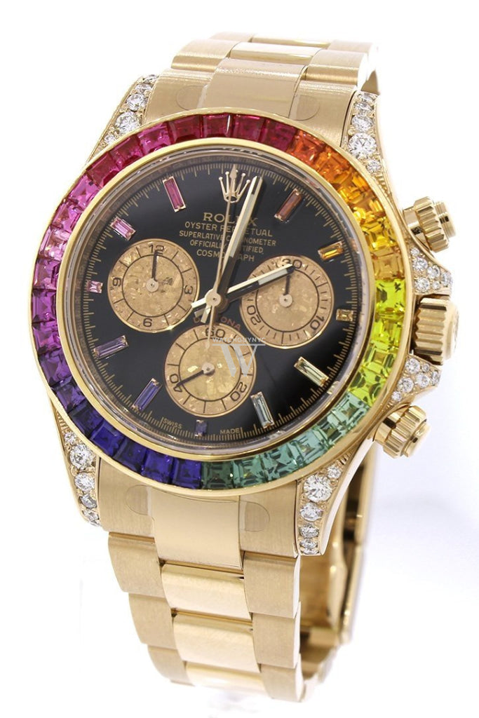 rolex daytona yellow gold rainbow