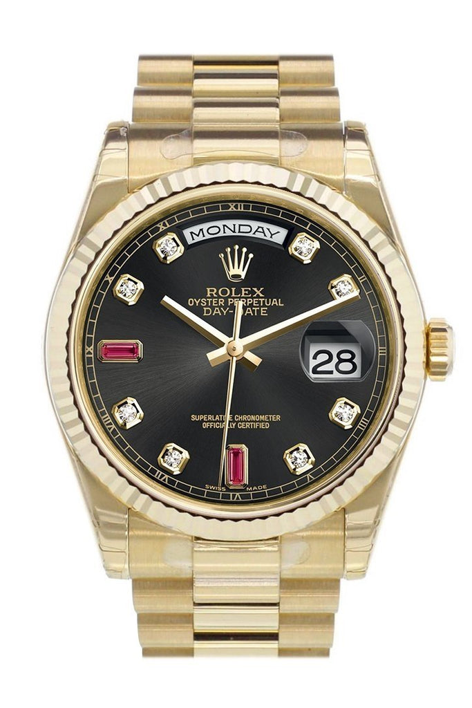 Rubies Dial Gold President Watch 