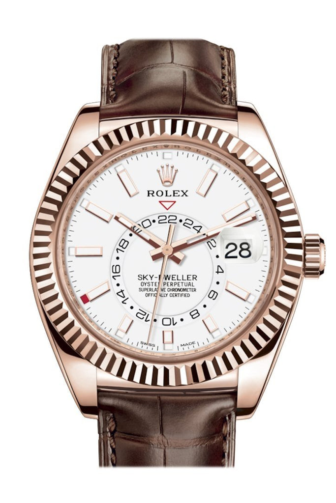 rolex sky dweller with leather strap