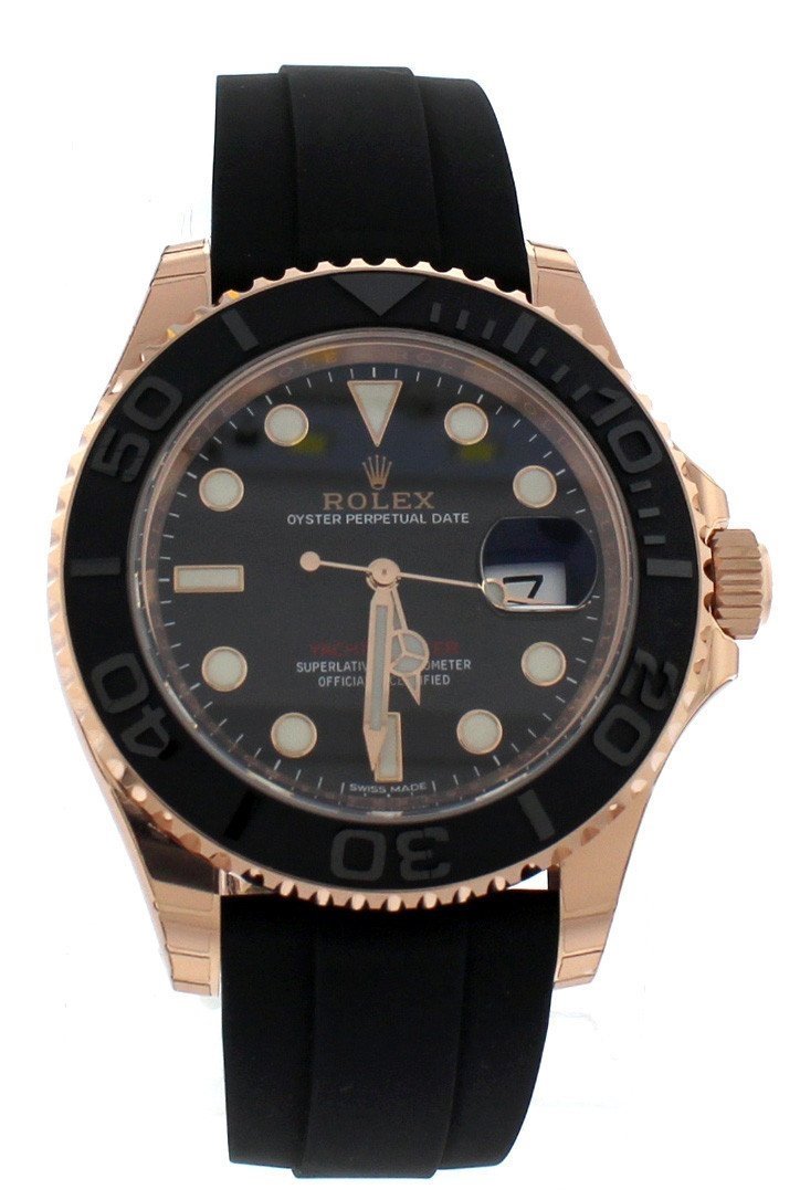 ROLEX 116655 YACHT-MASTER 40 Black Dial 18k Rose Gold Mens Watch ...