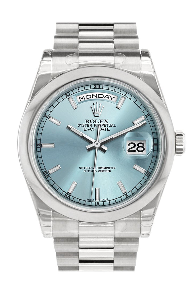 Rolex Day-Date 36 Ice Blue Dial White 