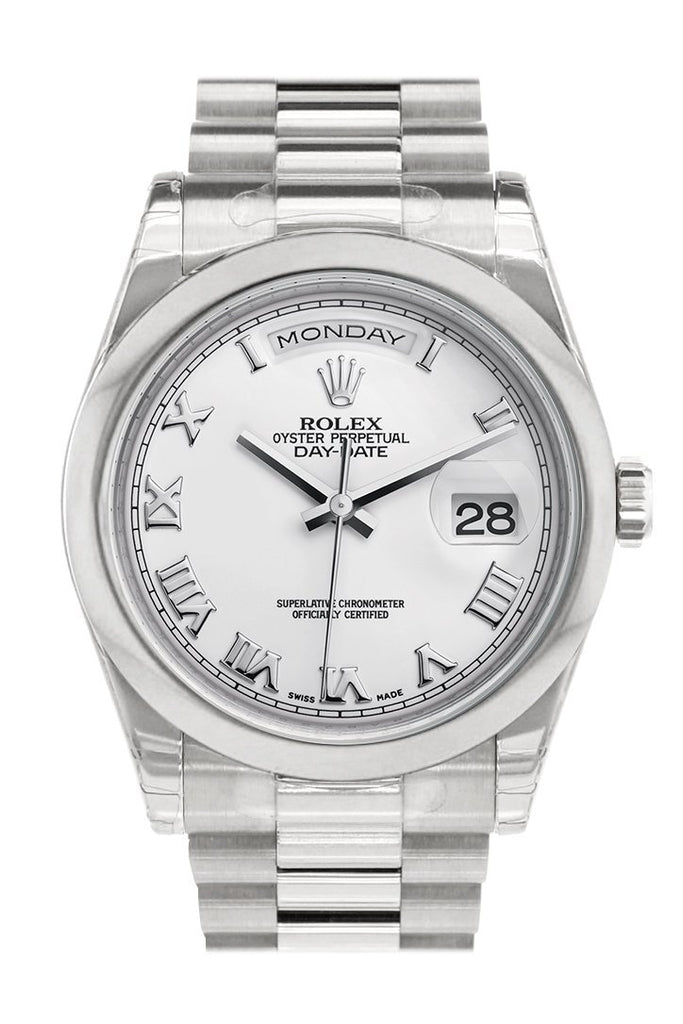 rolex day date white face