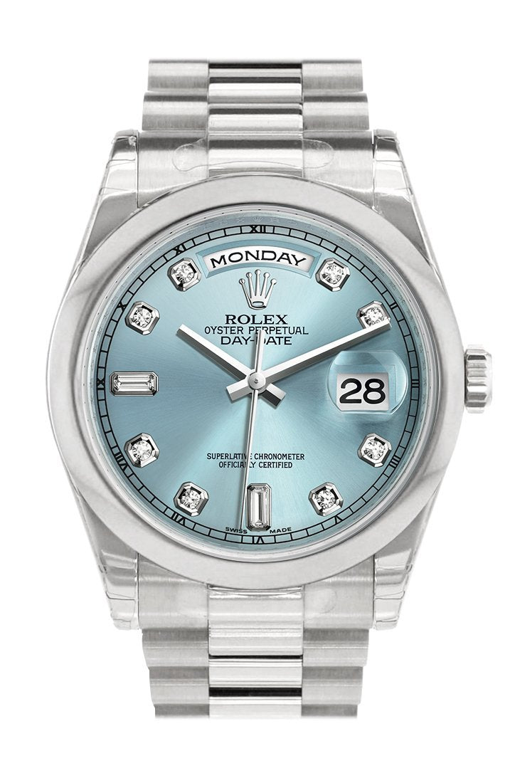 rolex president ice blue