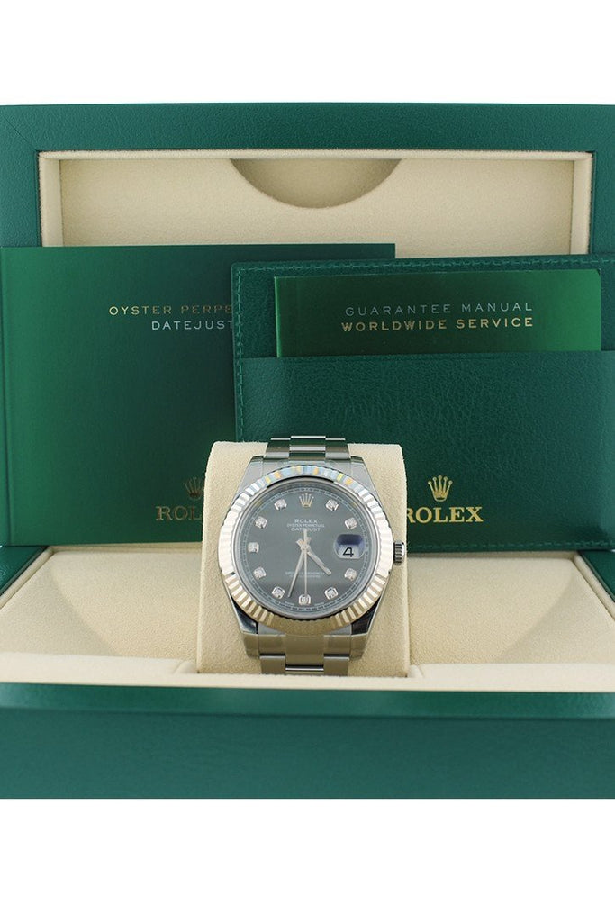 rolex datejust ii rhodium diamond dial