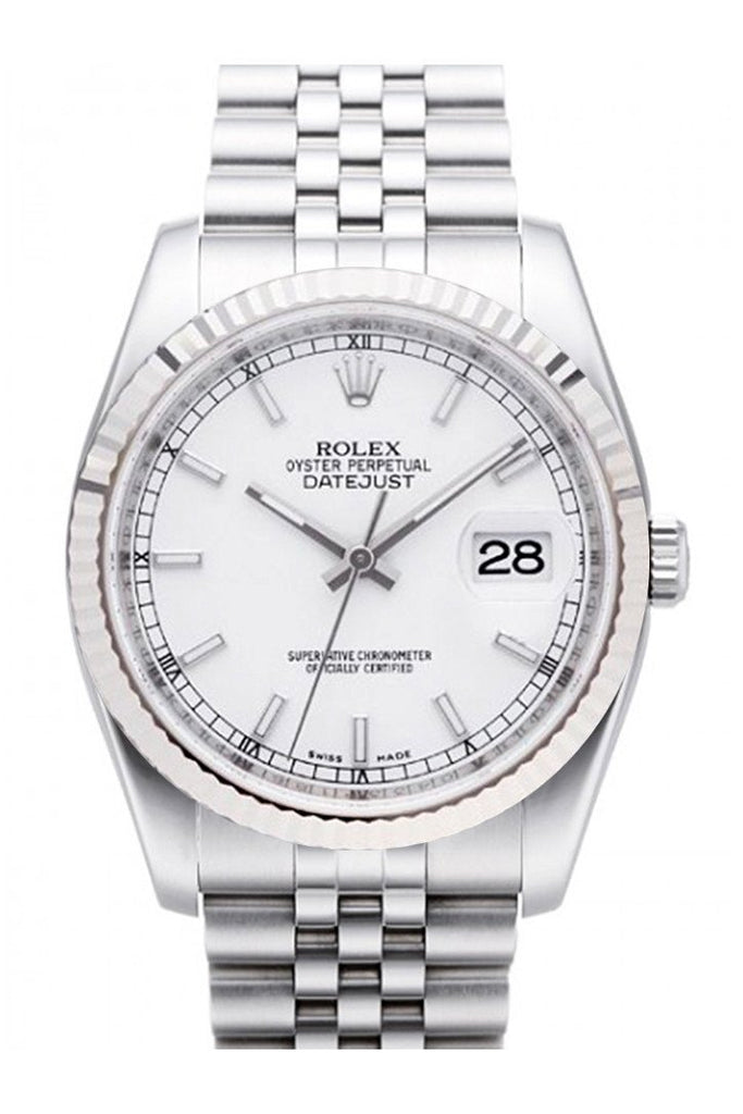 rolex datejust 36mm white dial