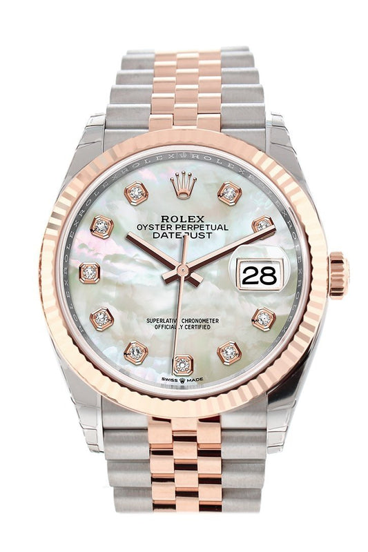 rolex datejust rose gold two tone