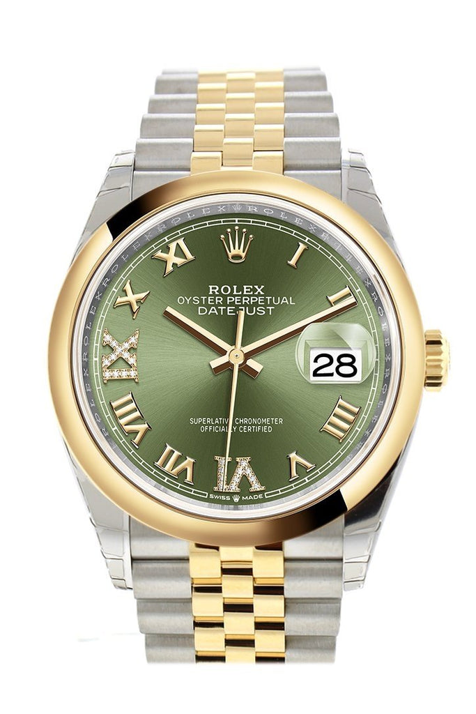rolex datejust olive green dial