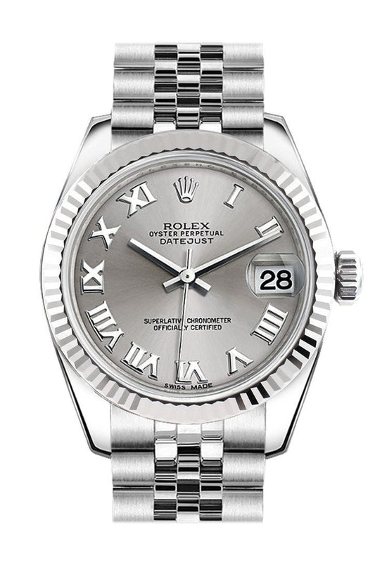 rolex datejust 31 silver dial