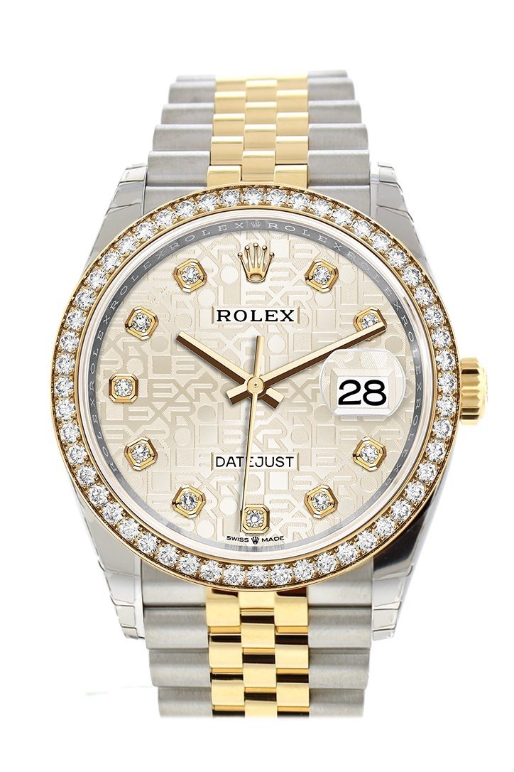 Rolex Datejust 36 Silver Jubilee design set with diamonds Dial Diamond ...